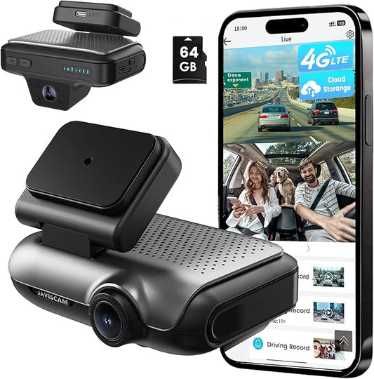 FVS A100 Dual Dash Cam – 4G LTE Dual Dash Cam 24/7 Protection – 64GB